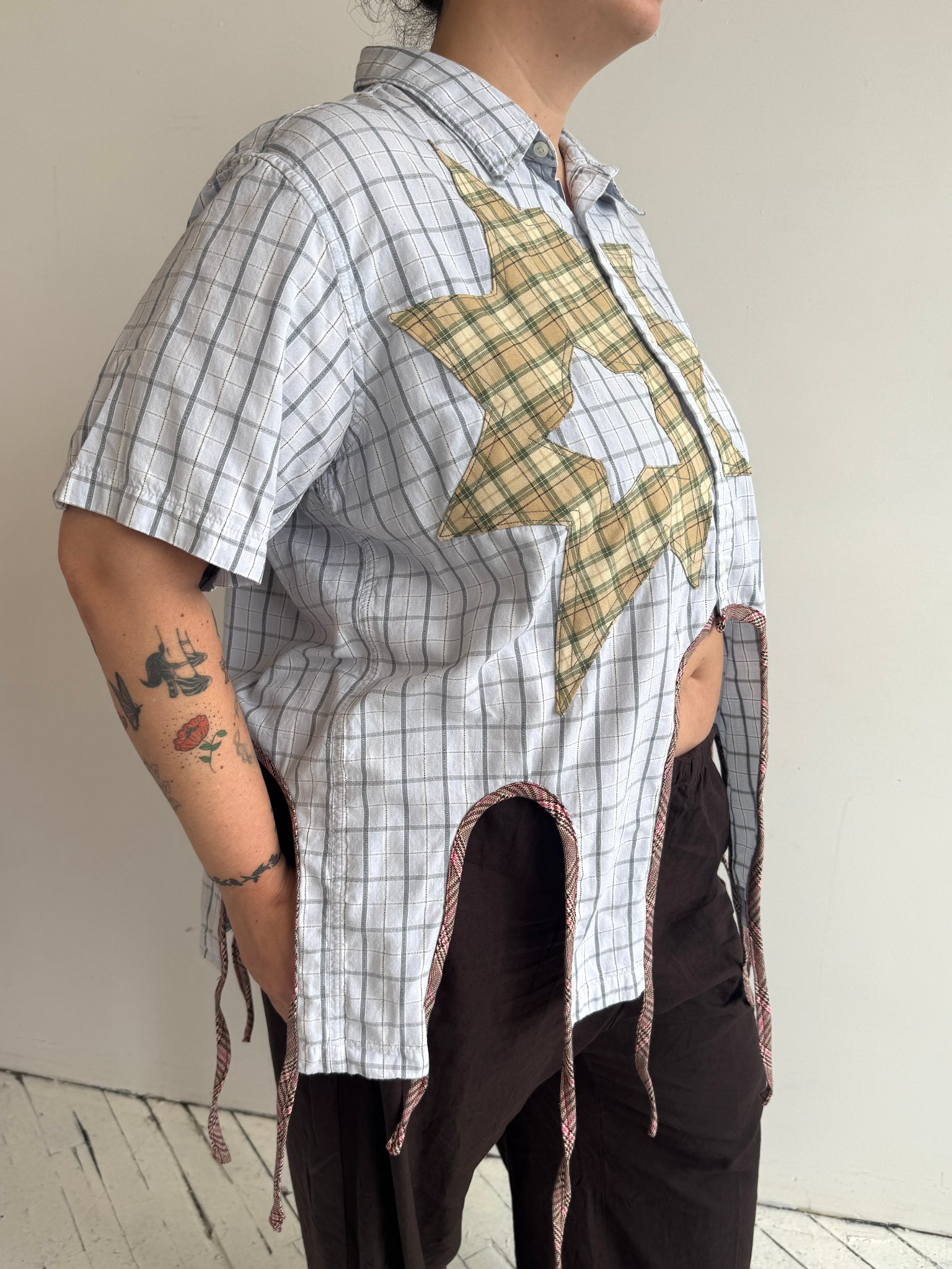 Tiberi x BRZ - Checkered Reworked Star Shirt (2X)