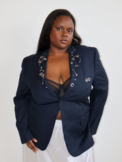 Shop Journal x BRZ - Long Navy Blazer (1X/2X)