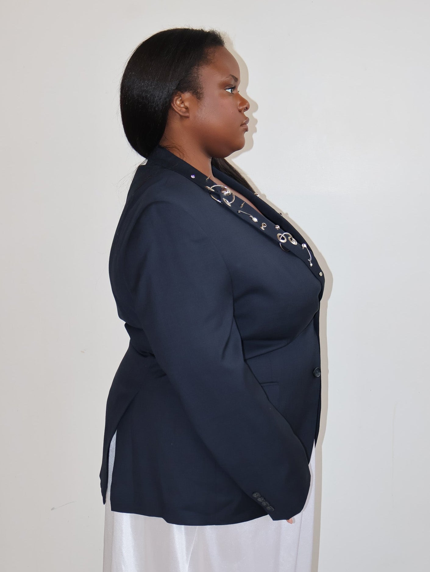 Shop Journal x BRZ - Long Navy Blazer (1X/2X)