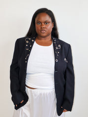 Shop Journal x BRZ - Dark Navy Embellished Blazer (XL/1X)