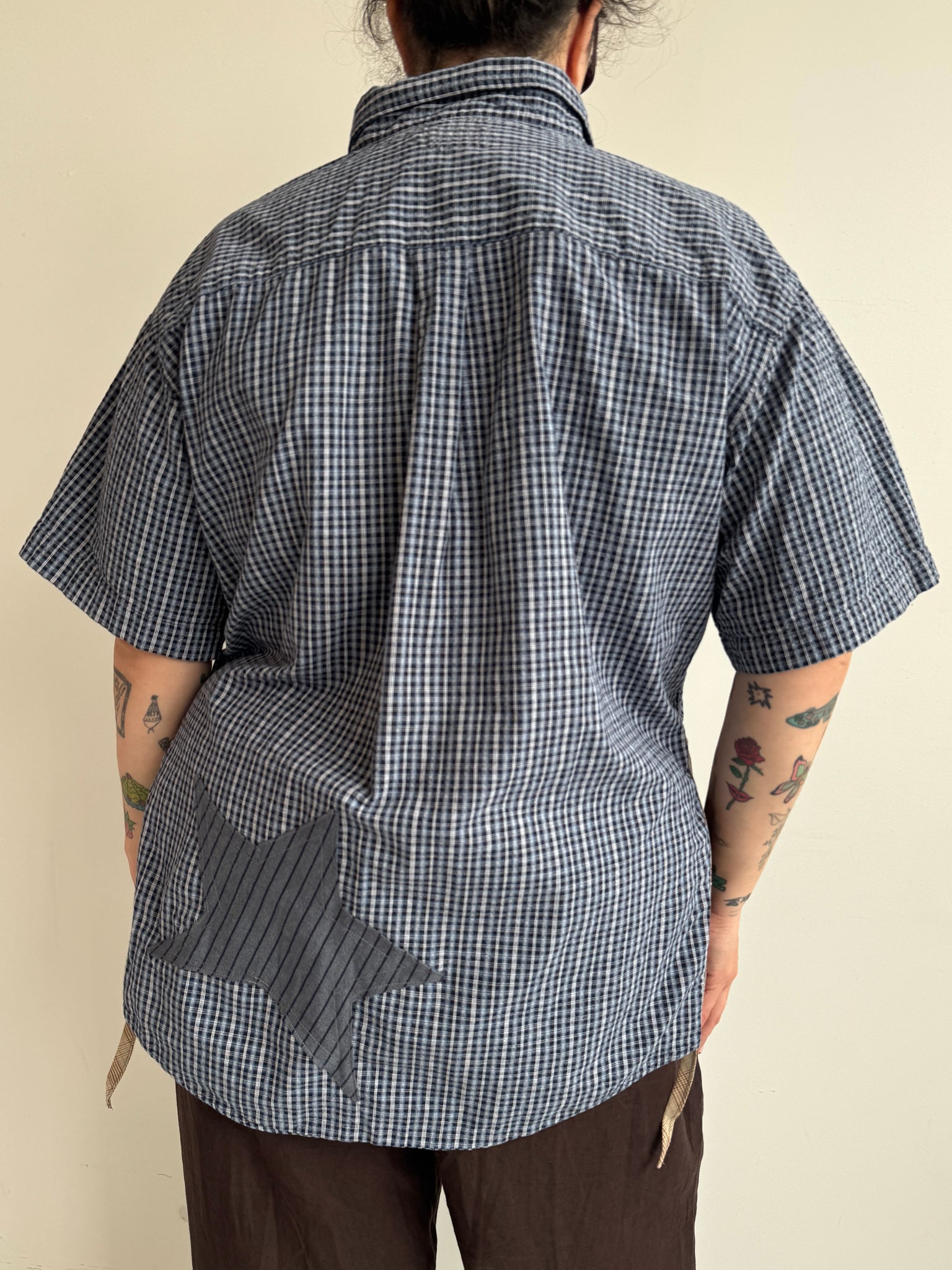 Tiberi x BRZ - Blue Reworked Cutout Shirt (2X)