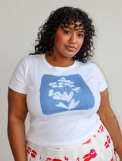 Laila Textlles - Blue Flower Tee (L - 3X)