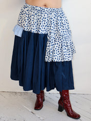 makmak - Blue Polka Skirt (1X-5X)