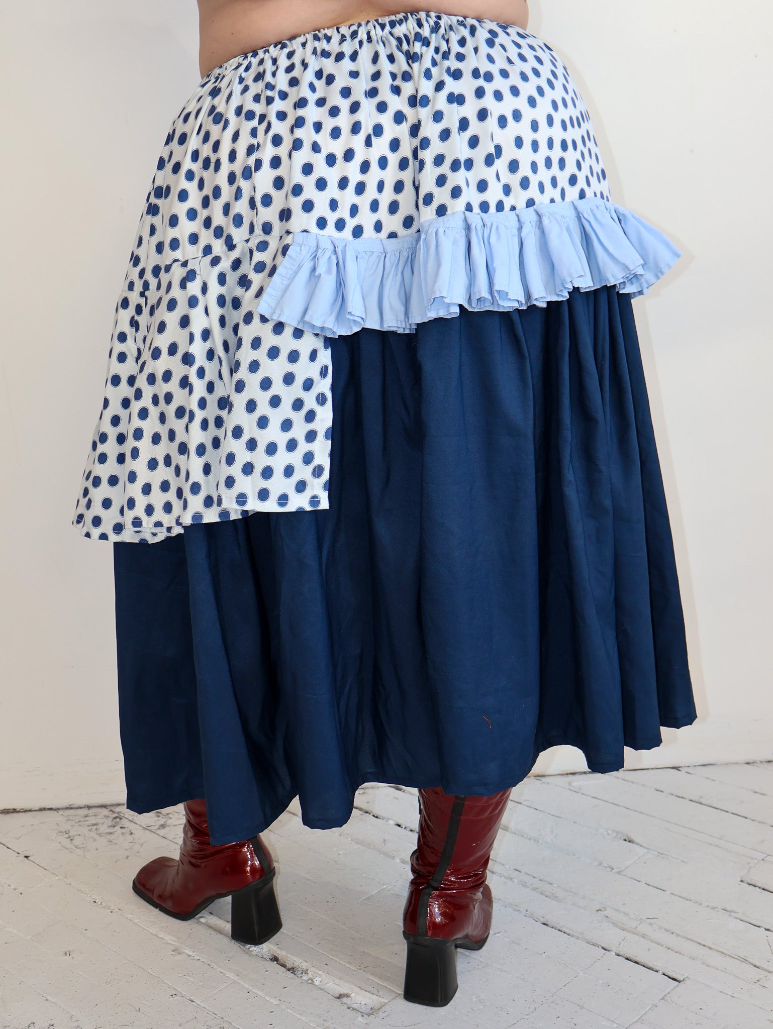 makmak - Blue Polka Skirt (1X-5X)