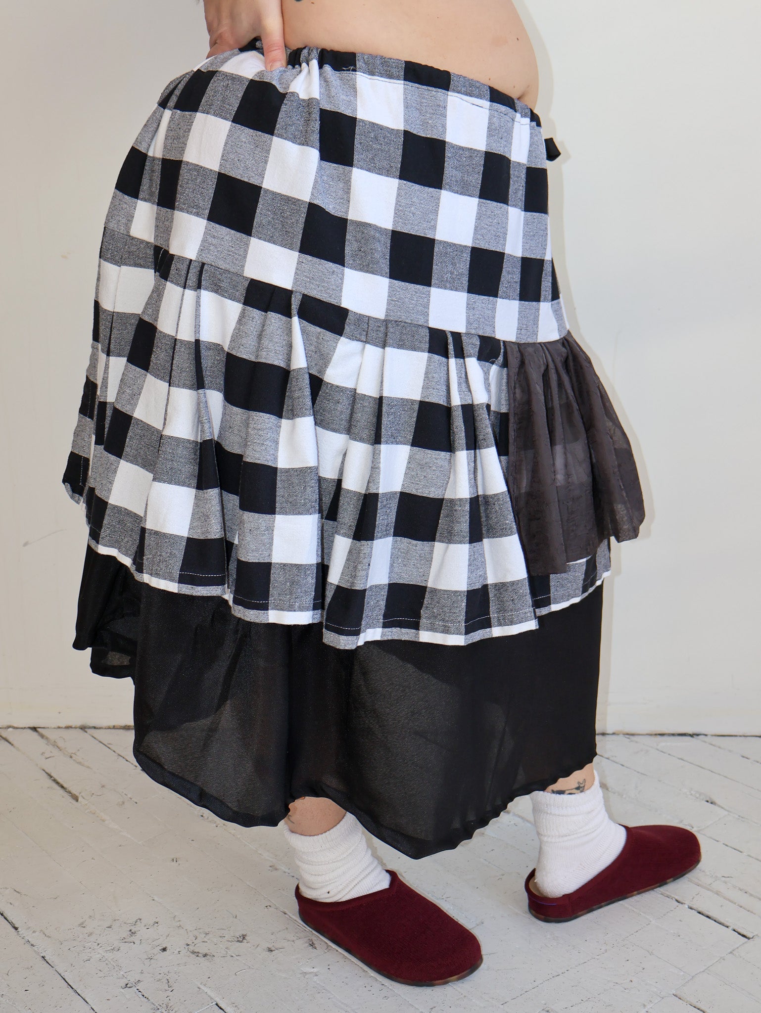 makmak - Gingham Ruffle Skirt (1X-5X)