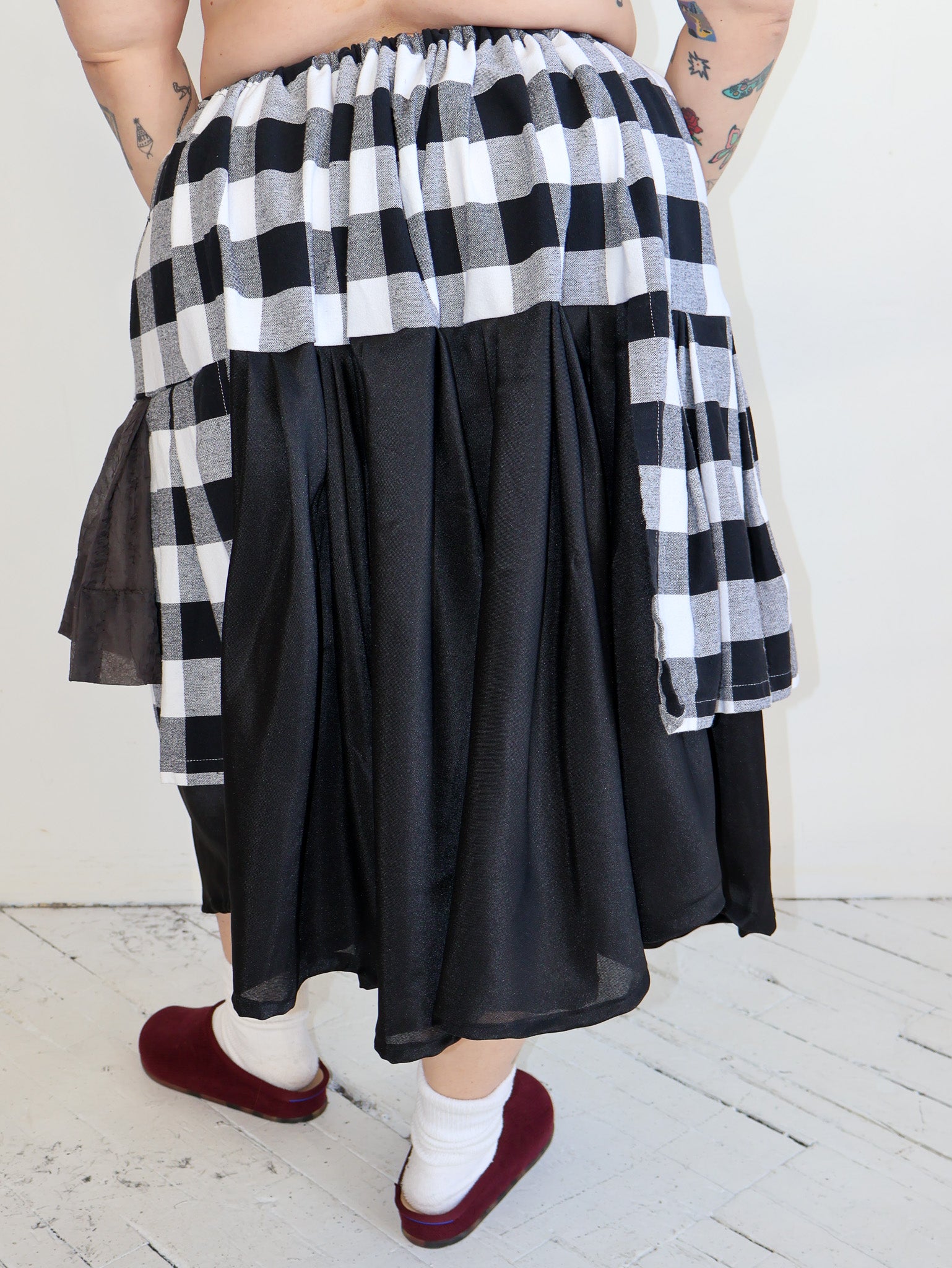 makmak - Gingham Ruffle Skirt (1X-5X)