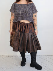 makmak - Brown Metallic Skirt (1X-5X)