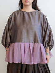 makmak - Silver Ruffle Tunic (1X-5X)