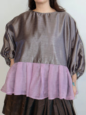 makmak - Silver Ruffle Tunic (1X-5X)