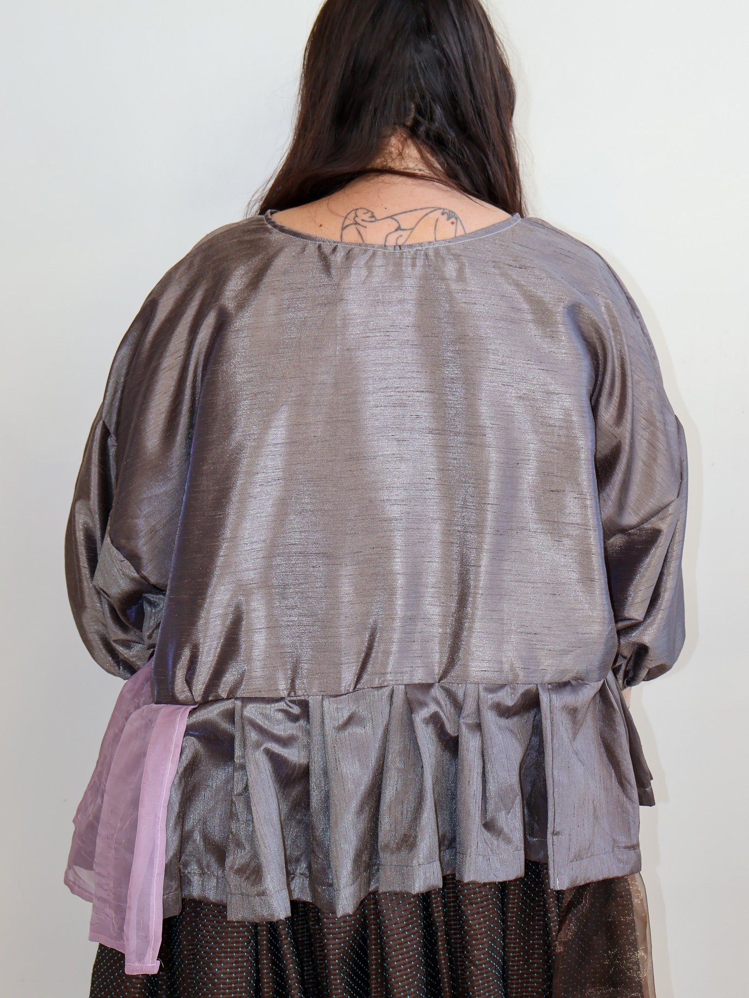 makmak - Silver Ruffle Tunic (1X-5X)
