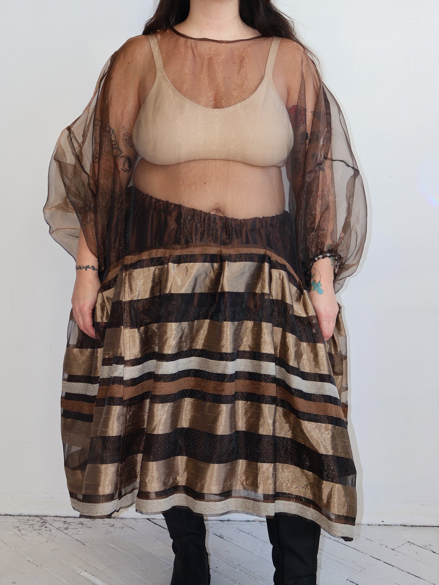 makmak - Sheer Brown Dress (1X-5X)