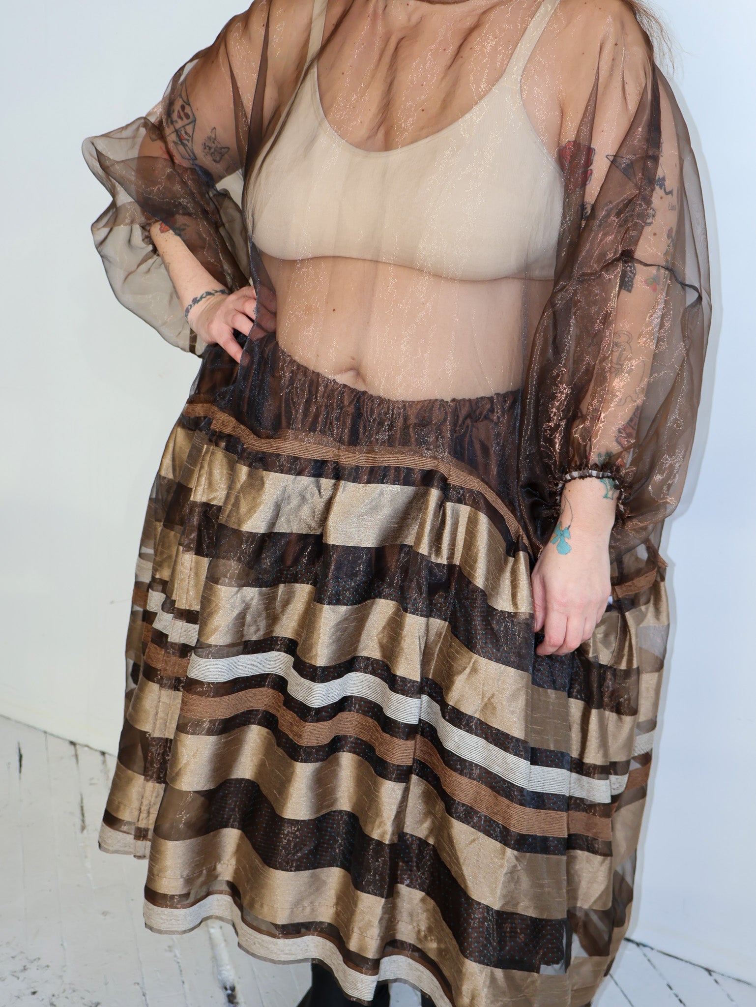 makmak - Sheer Brown Dress (1X-5X)