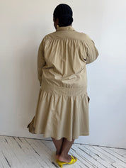 Vintage - Khaki Long Sleeve Dress (3X)