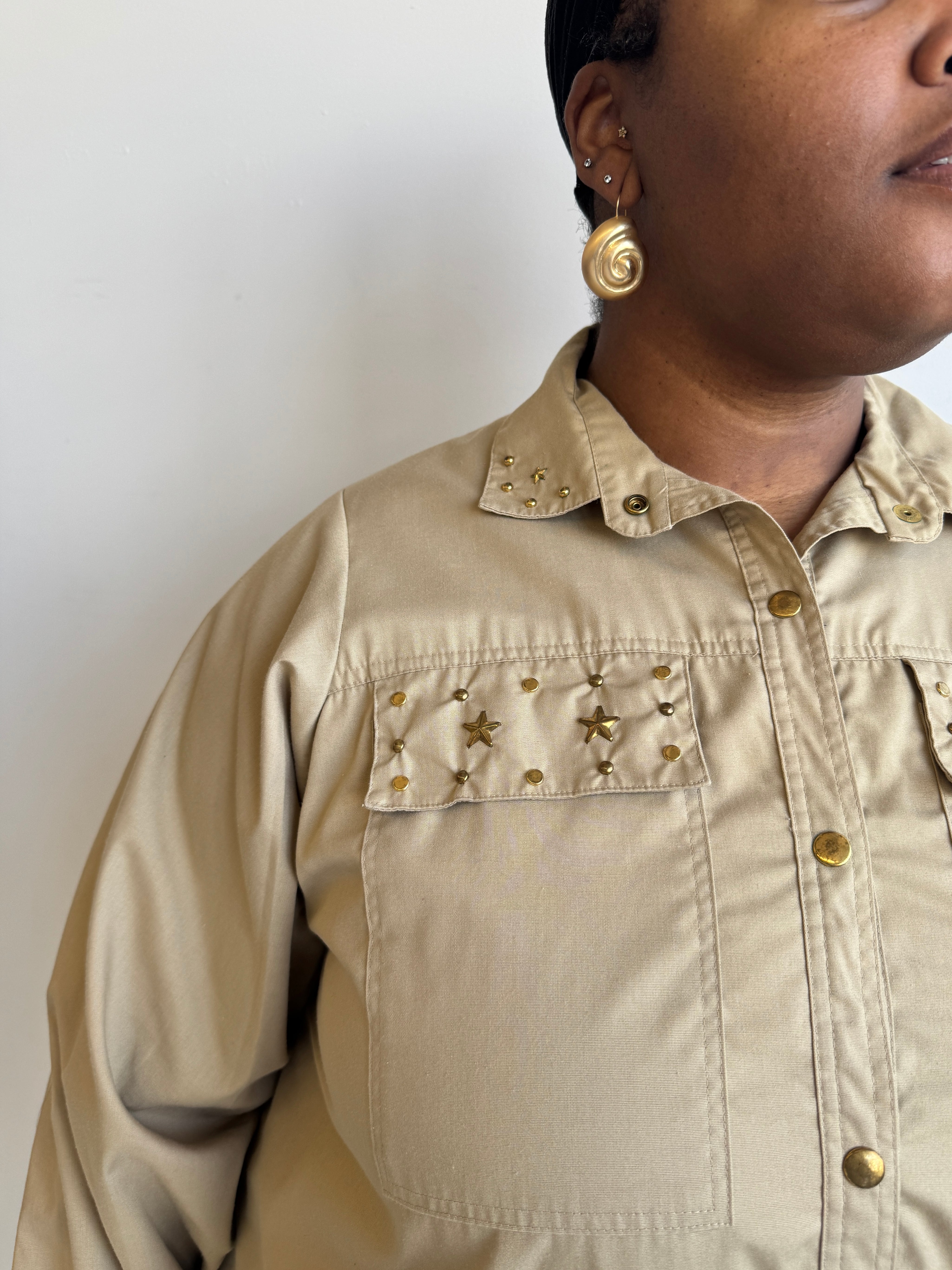 Vintage - Khaki Long Sleeve Dress (3X)
