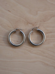 Vintage - Thick Silver Hoops