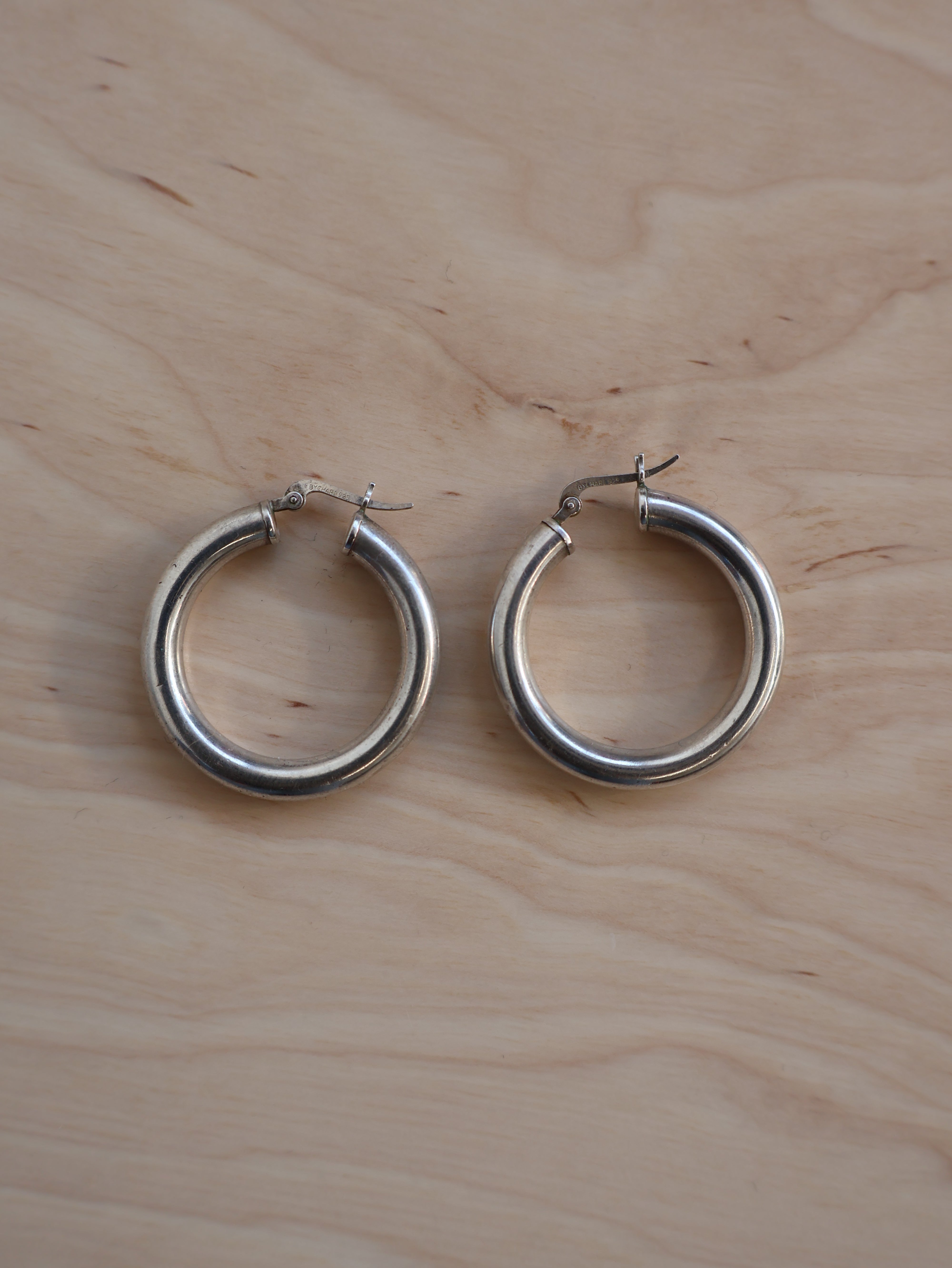 Vintage - Thick Silver Hoops