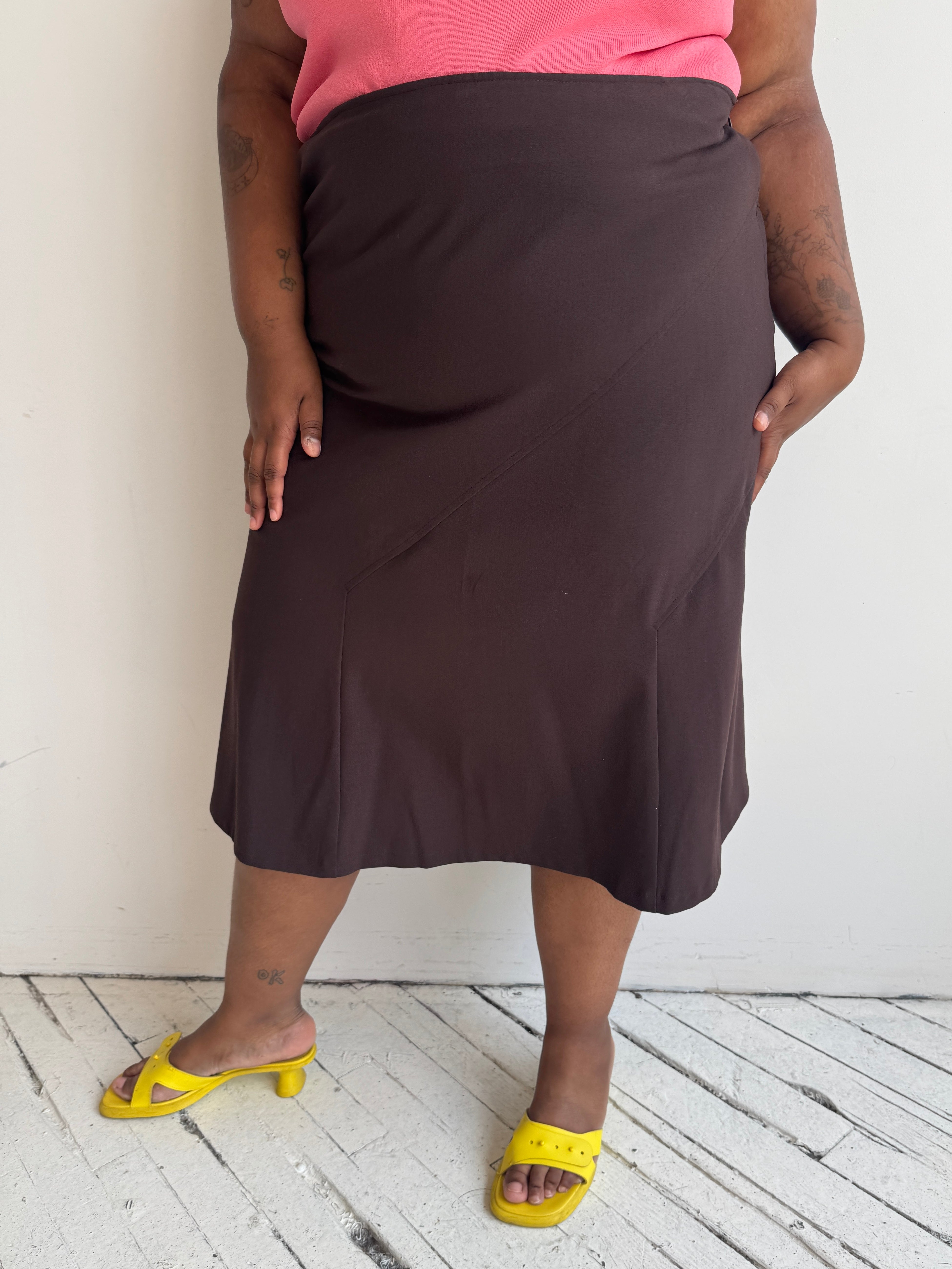 Vintage - Brown Midi Skirt (3X)