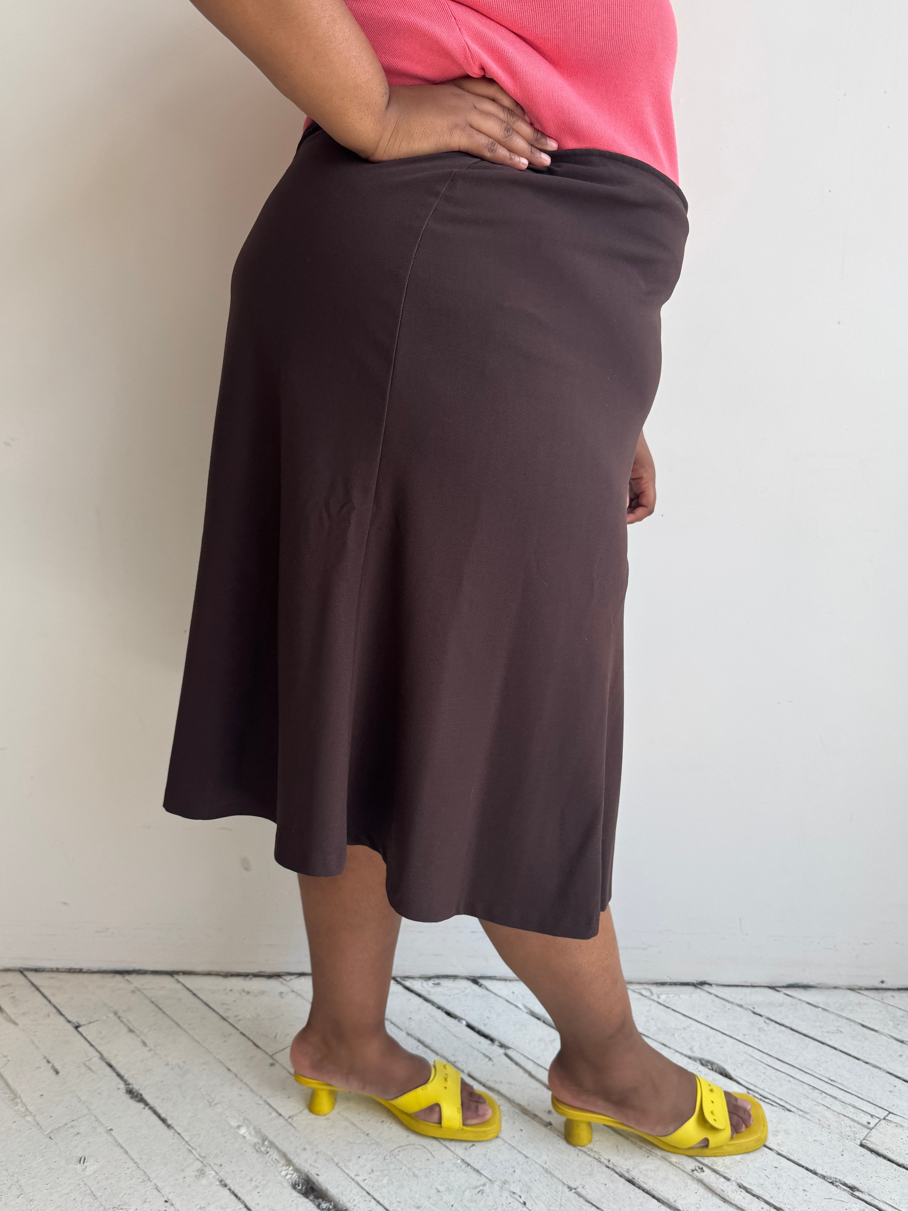 Vintage - Brown Midi Skirt (3X)
