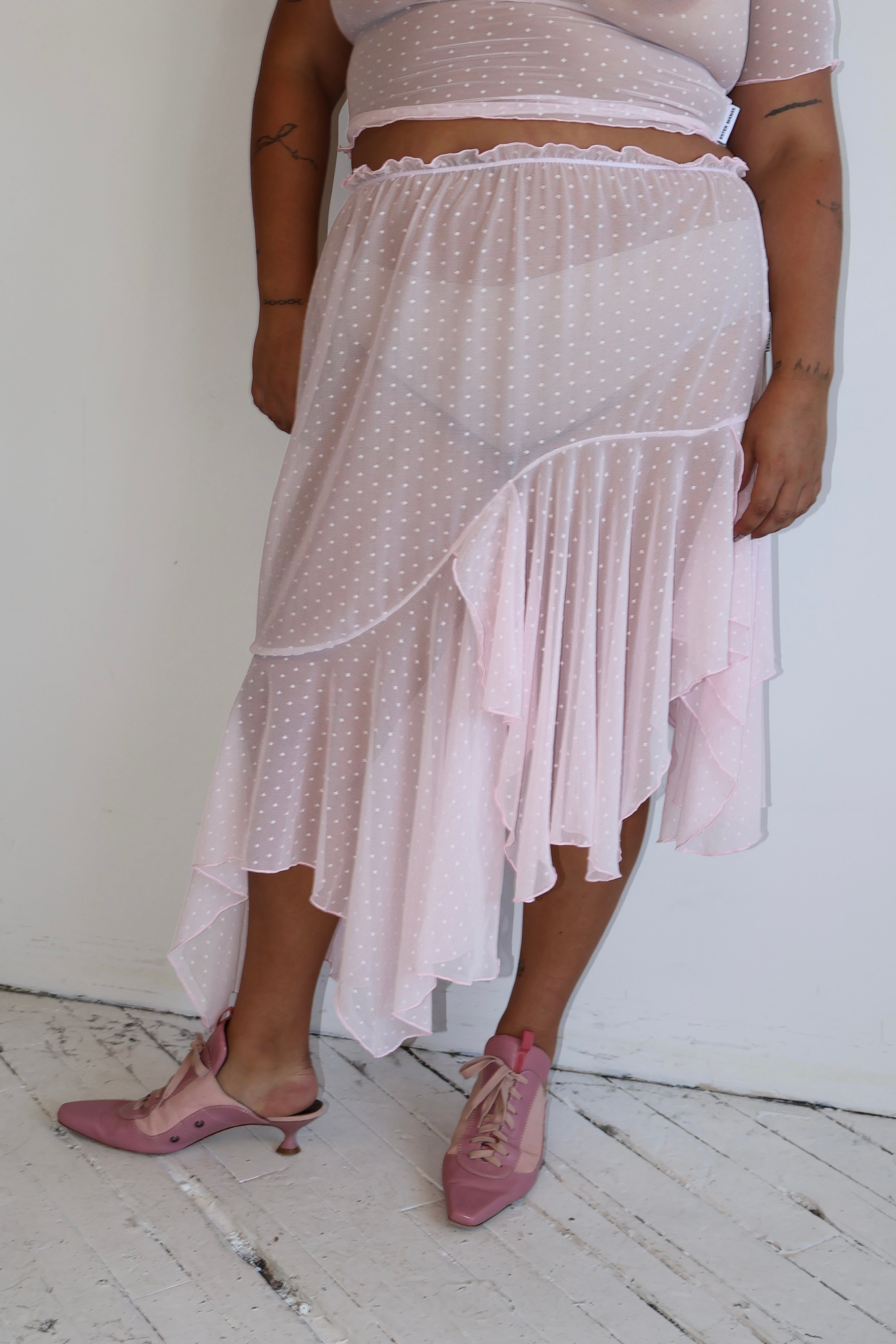 Ester Manas - Pink Dot Asymmetrical Skirt