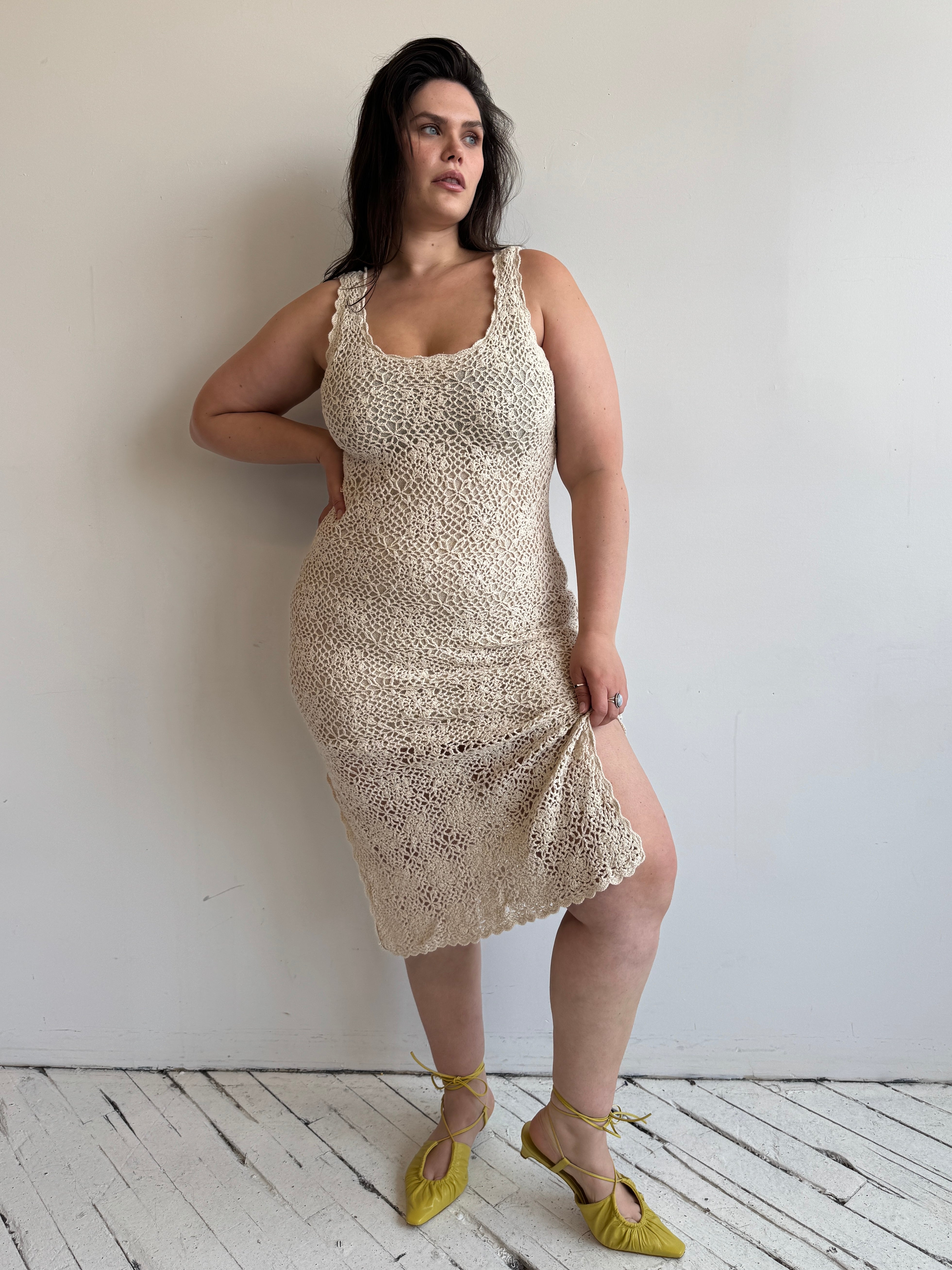 Vintage - Cream Crochet Dress (XL/1X)