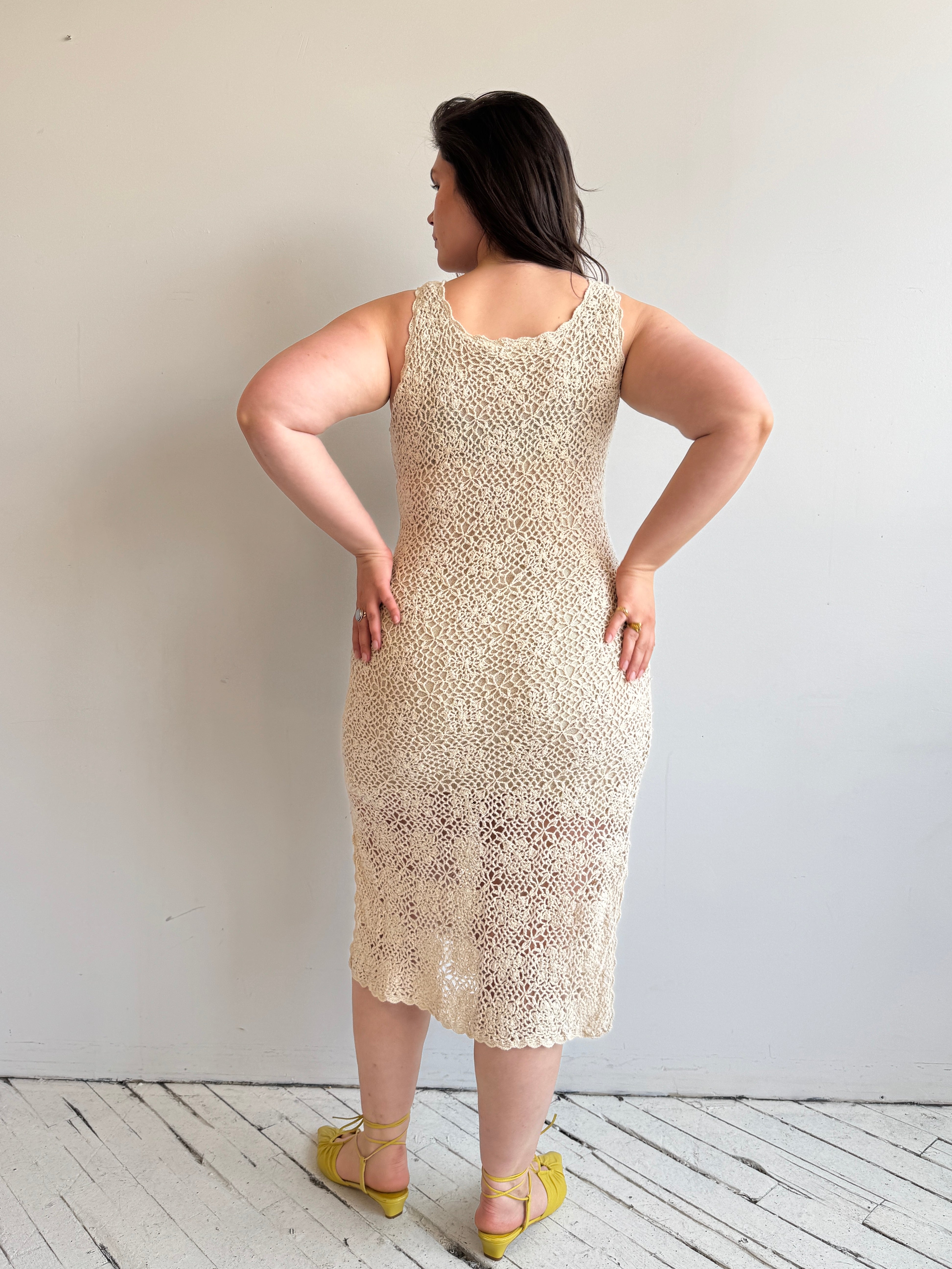Vintage - Cream Crochet Dress (XL/1X)