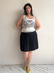 Vintage - Black Pleated Skirt (L/XL)