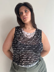 Italian Vintage - Mesh Script Tank (L-1X)
