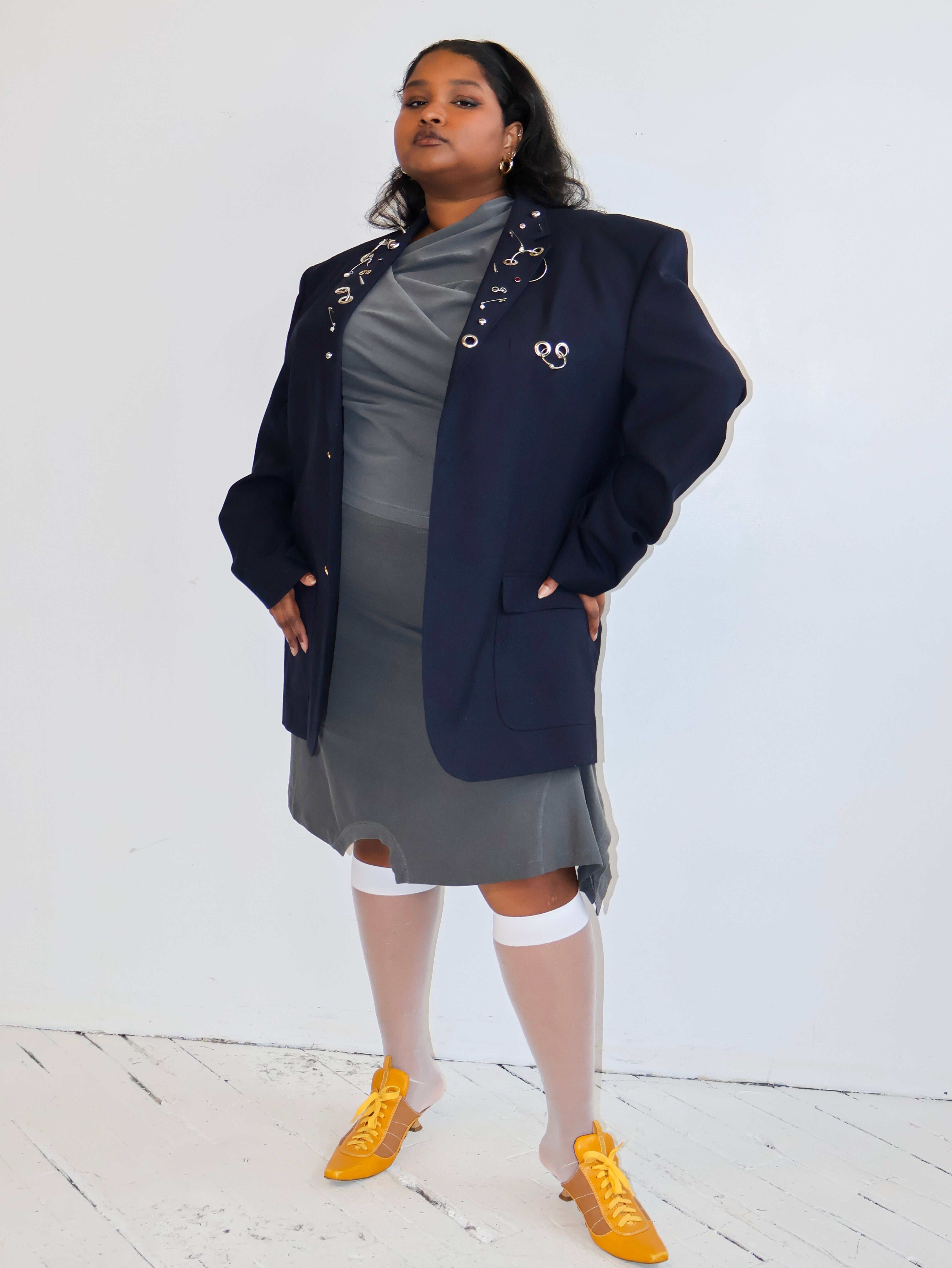 Shop Journal x BRZ - Navy Embellished Blazer (2X)