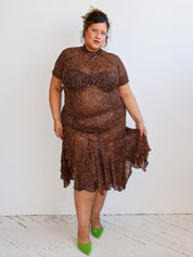 Ester Manas - Easy Dress - Brown Feline Mesh (XL-4X)