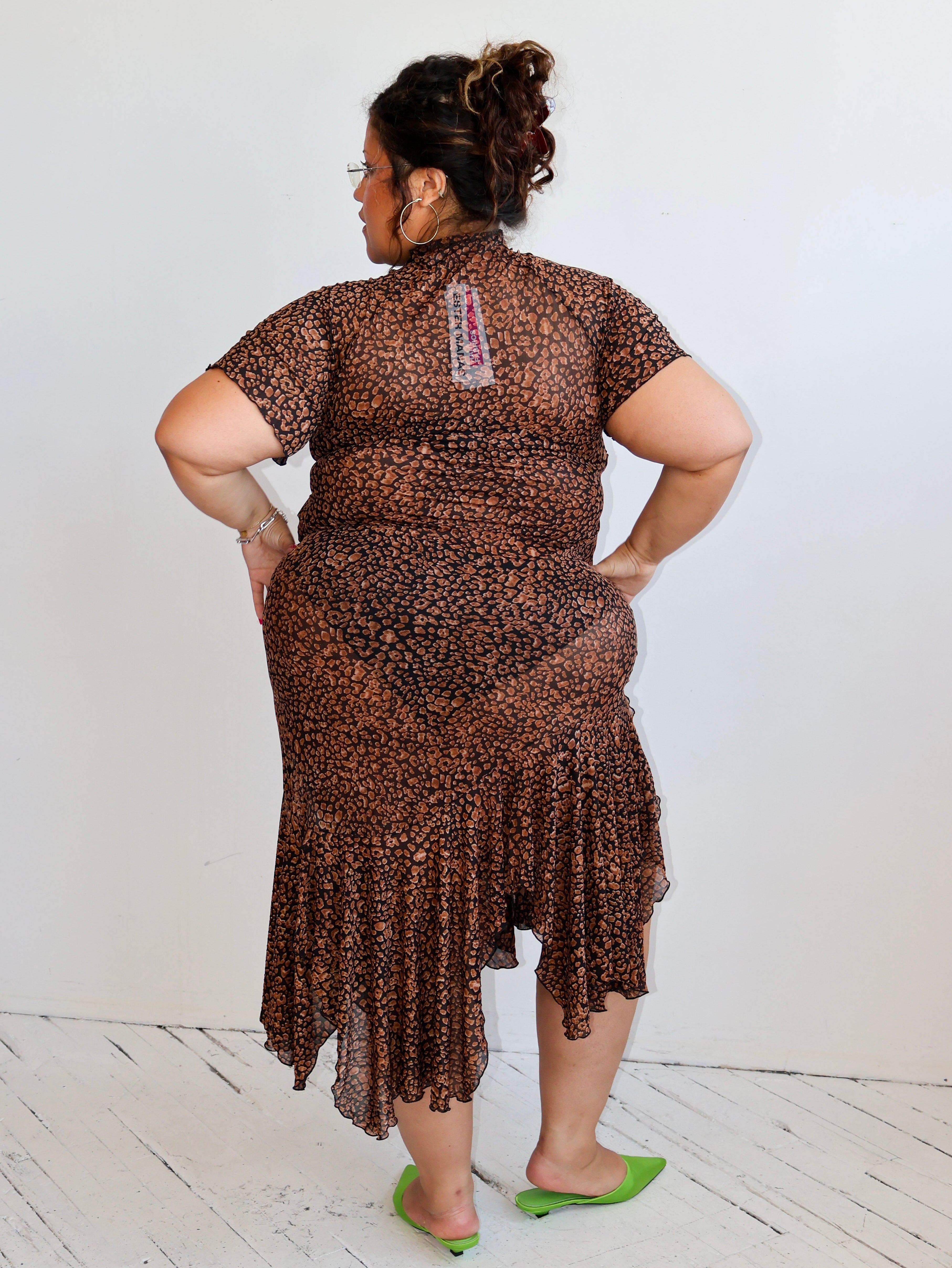 Ester Manas - Easy Dress - Brown Feline Mesh (XL-4X)