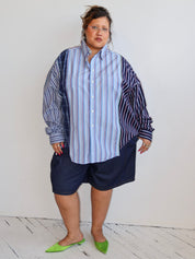 Cassie's Shop - Blue Striped Button Down (4X)