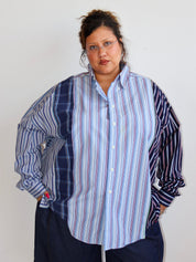 Cassie's Shop - Blue Striped Button Down (4X)