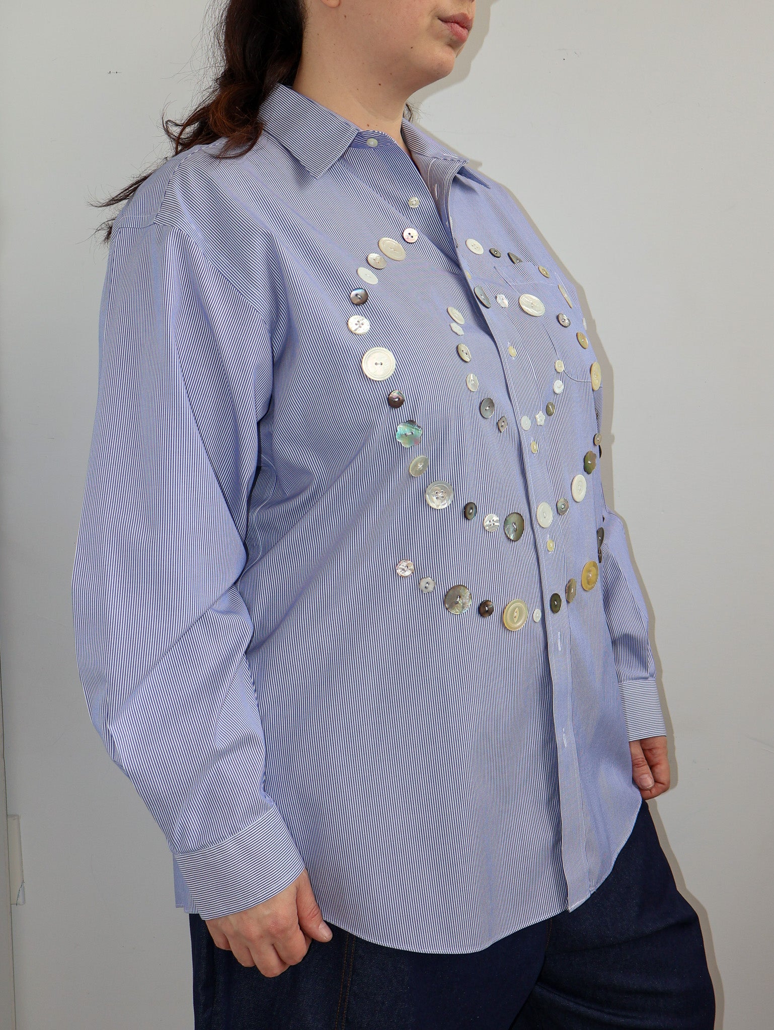Maya x BRZ - Blue Stripe Button Down (1X)