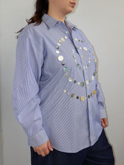 Maya x BRZ - Blue Stripe Button Down (1X)