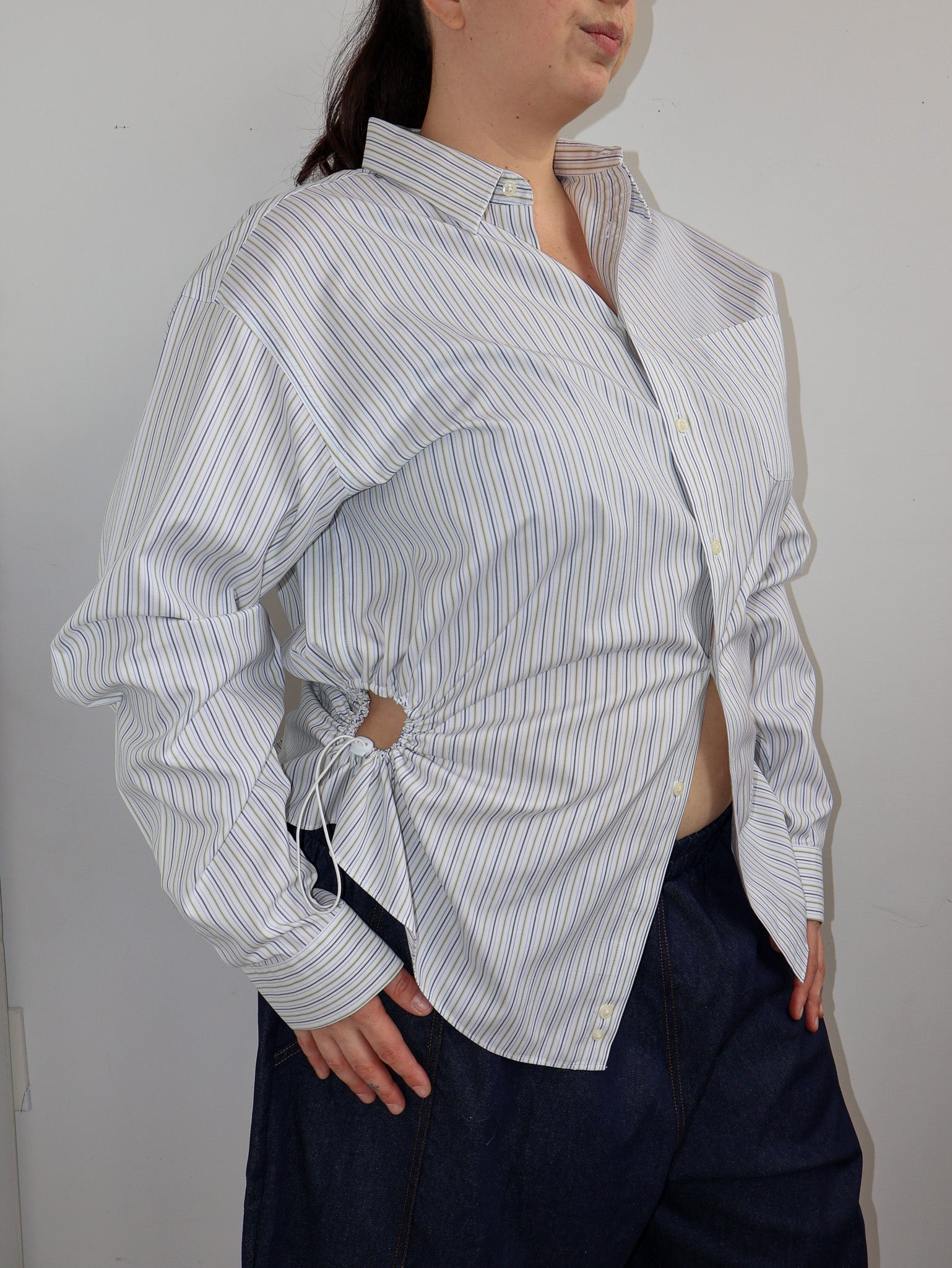 Nena Hansen - Green Stripe Button Down (1X/2X)