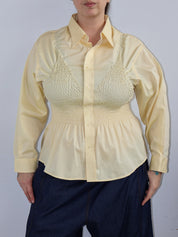 JXD x BRZ - Yellow Bra Button Down (1X)