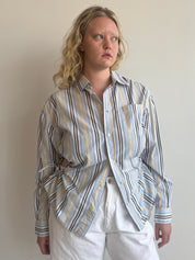 Nena Hansen - Yellow Blue Stripe Bungee Shirt (XL)