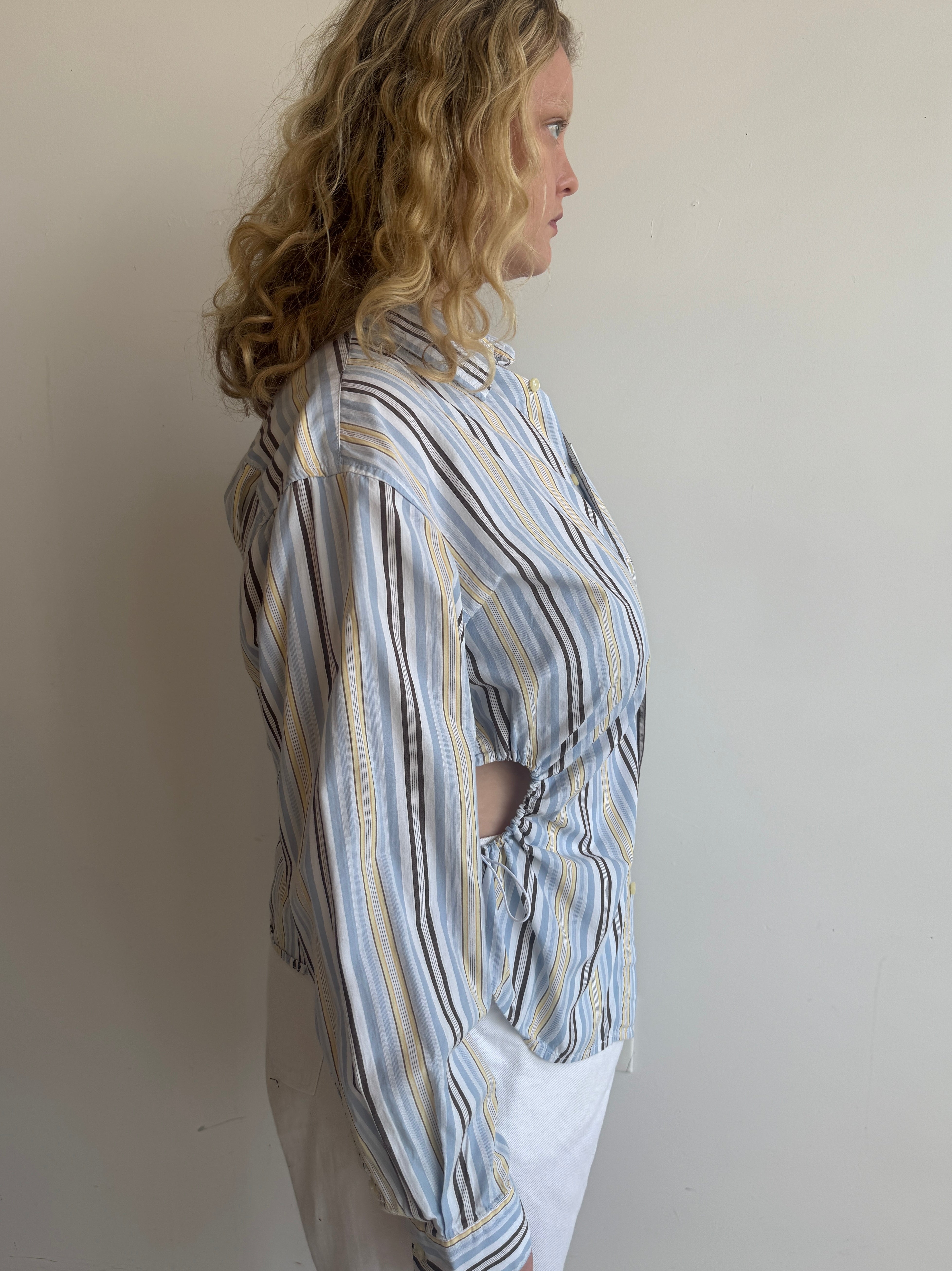 Nena Hansen - Yellow Blue Stripe Bungee Shirt (XL)
