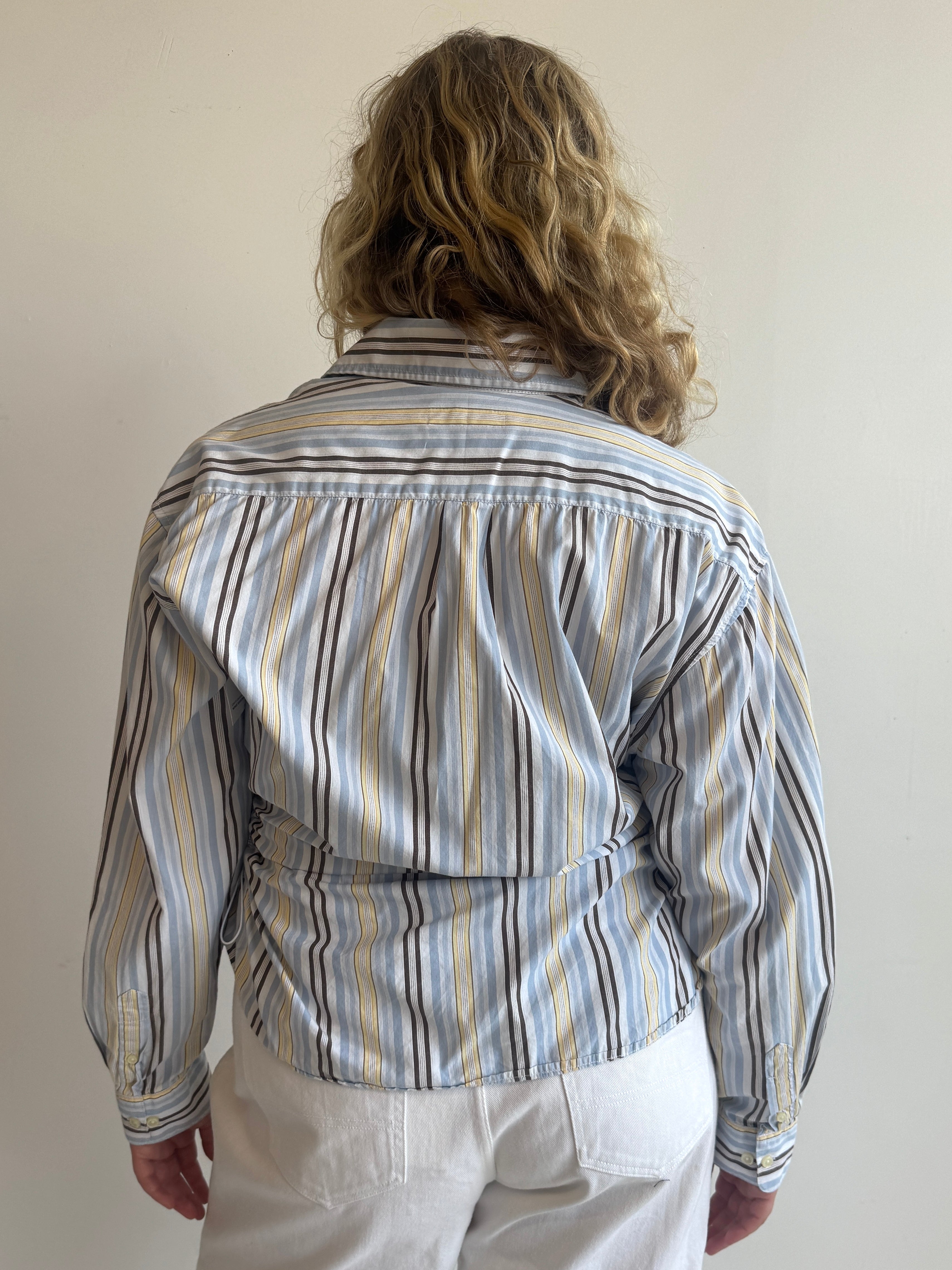Nena Hansen - Yellow Blue Stripe Bungee Shirt (XL)
