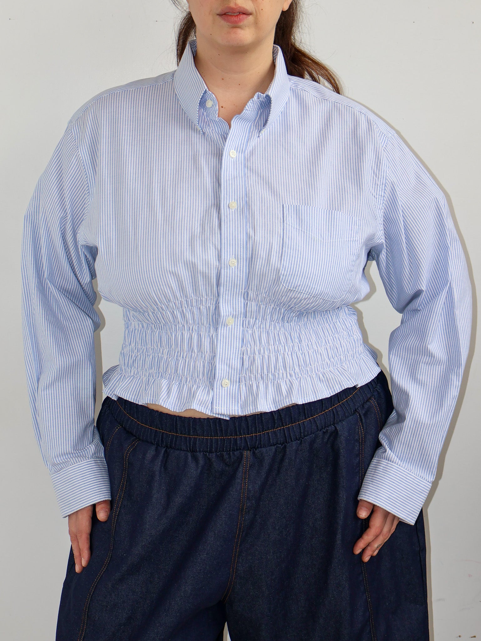 LAHMICHELLA x BRZ - Blue Stripe Marielle Button Down (1X)