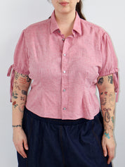 Grandpa's Shirts - Red Puff Sleeve Button Down (1X)
