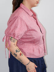 Grandpa's Shirts - Red Puff Sleeve Button Down (1X)