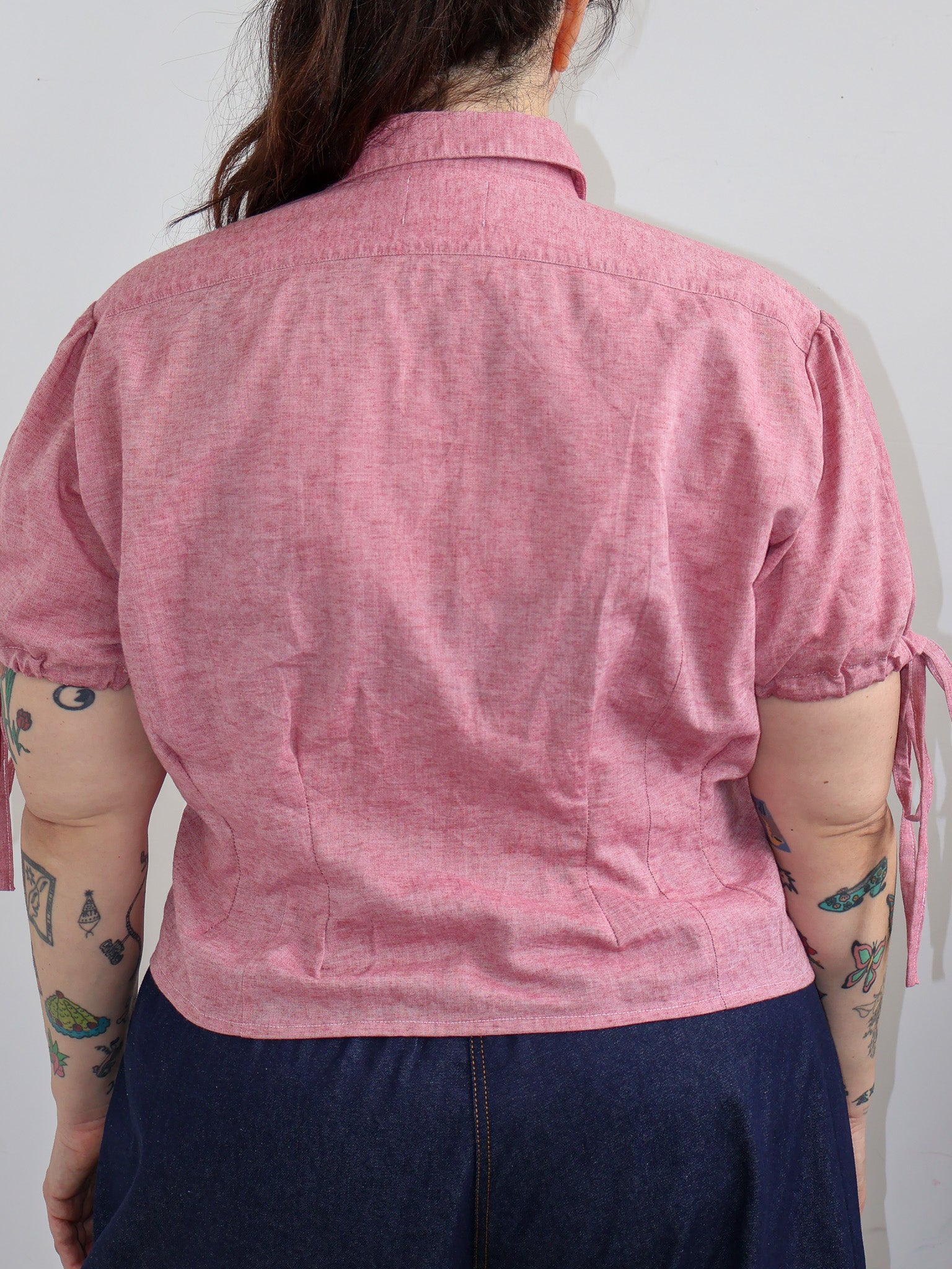 Grandpa's Shirts - Red Puff Sleeve Button Down (1X)
