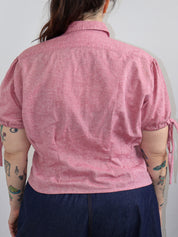 Grandpa's Shirts - Red Puff Sleeve Button Down (1X)