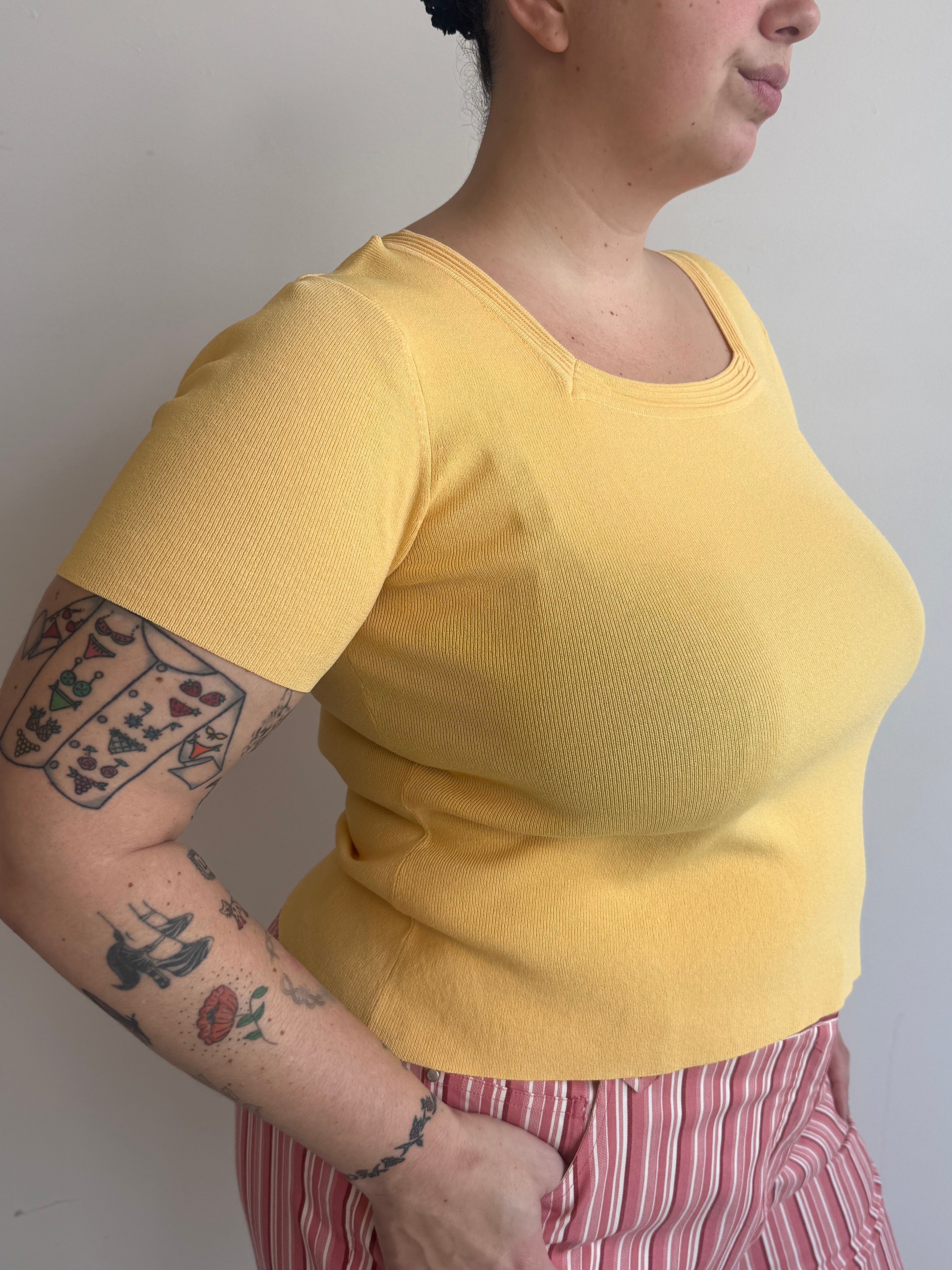 Vintage - Knit Yellow Tee (1X/2X)