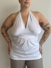 Vintage - White Halter Top (1X/2X)