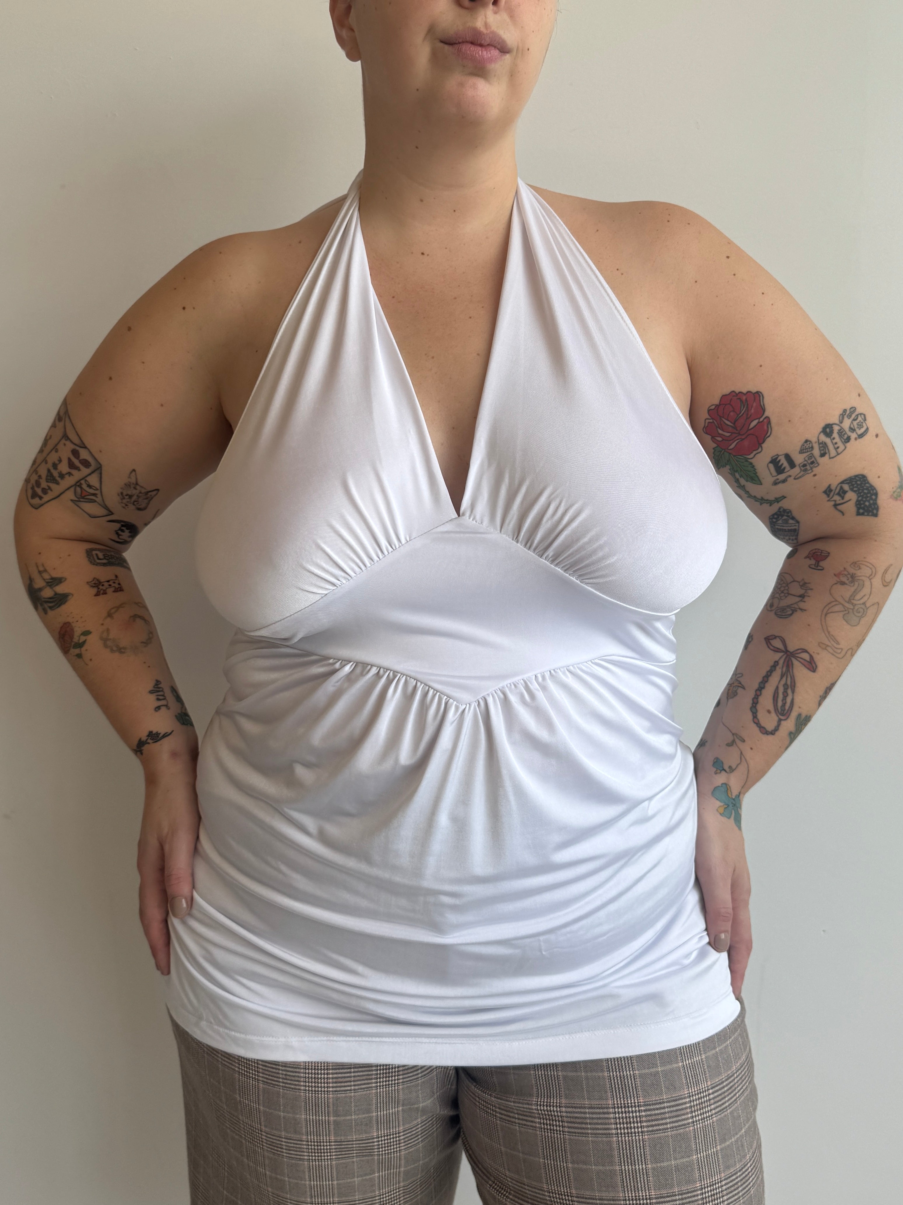 Vintage - White Halter Top (1X/2X)