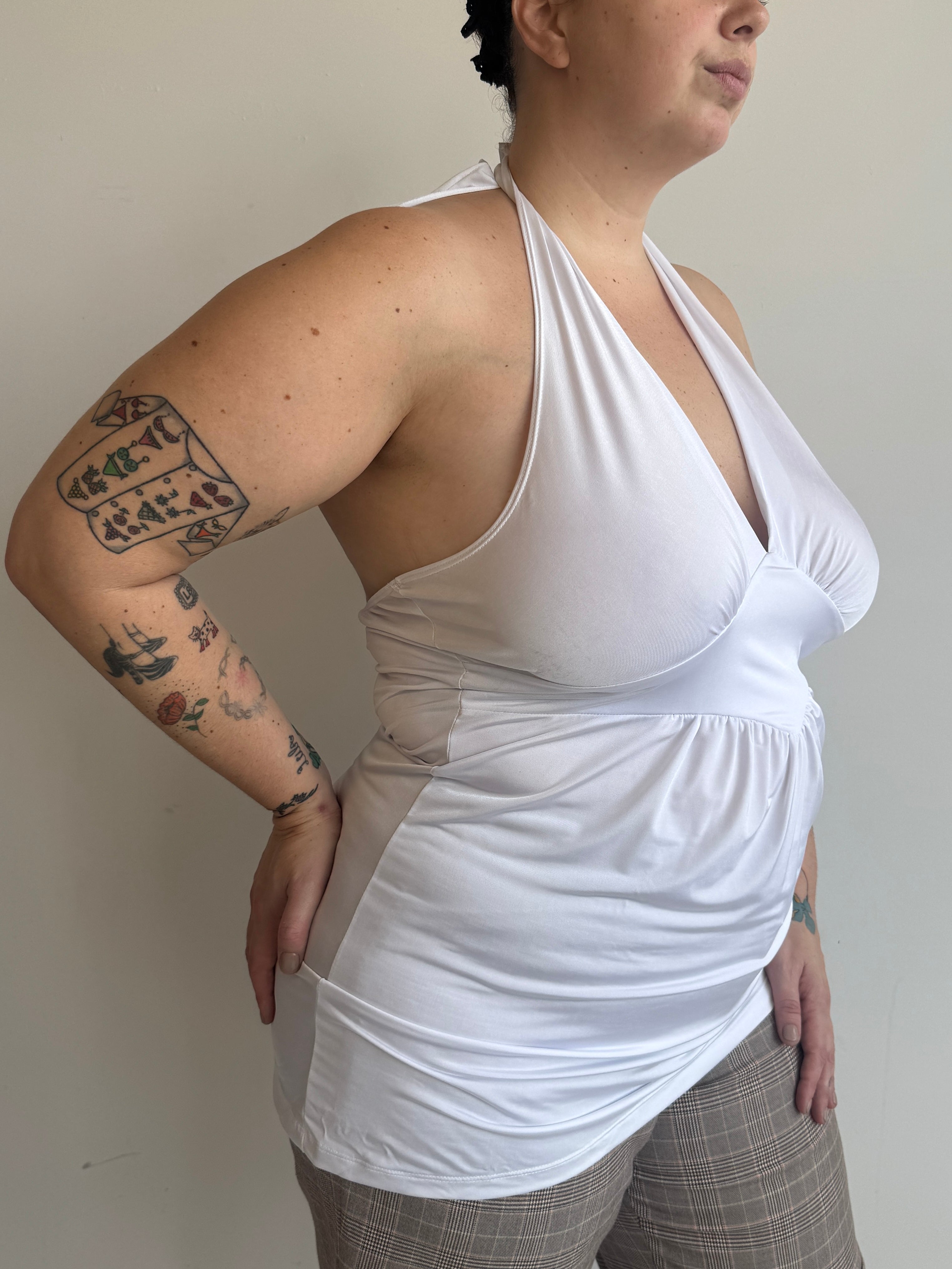Vintage - White Halter Top (1X/2X)