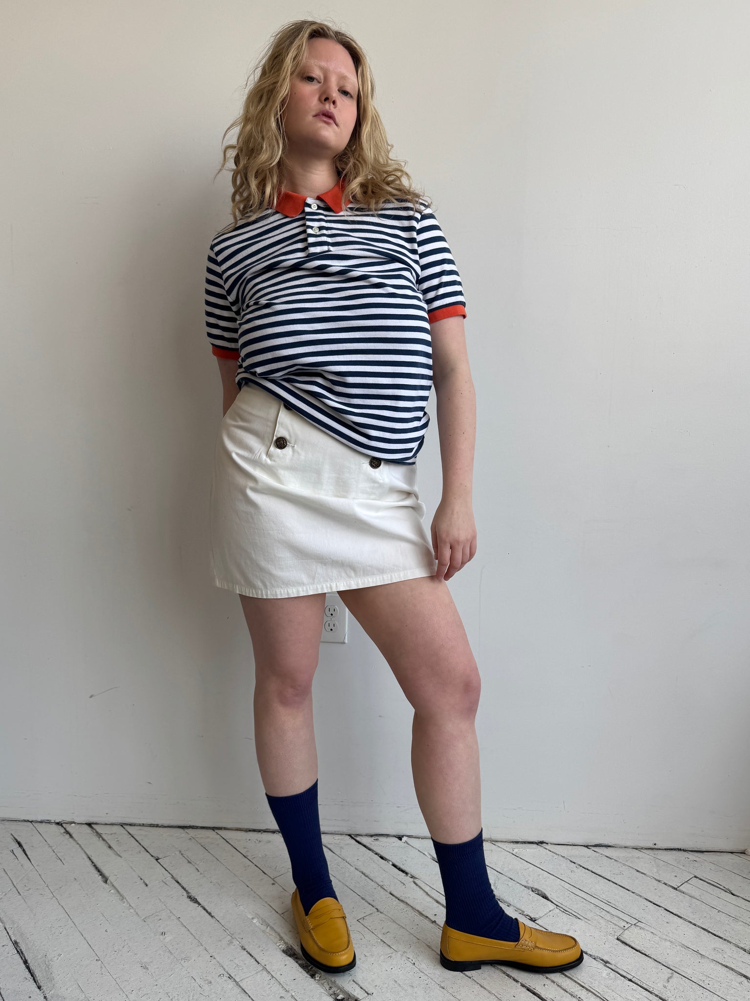 Vintage - Striped Polo Top (L/XL)