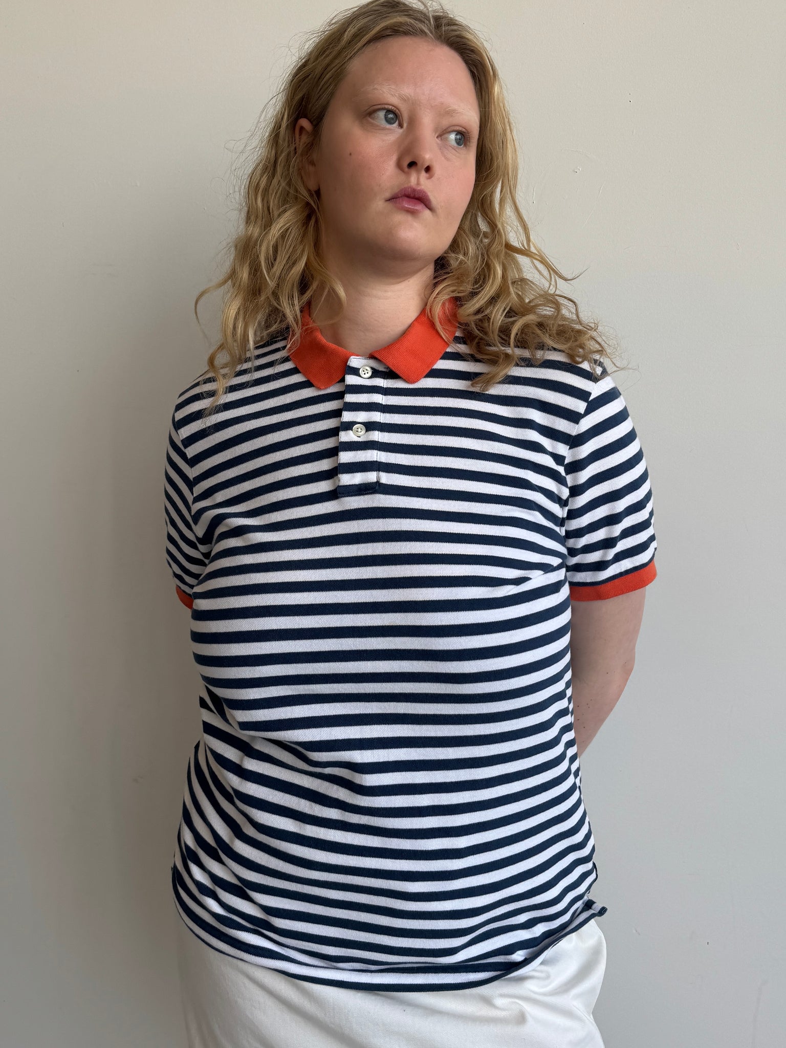 Vintage - Striped Polo Top (L/XL)